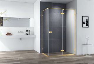 Душевой уголок Cezares Bellagio 140x90см брашированное золото BELLAGIO-AH-1-140/90-C-BORO